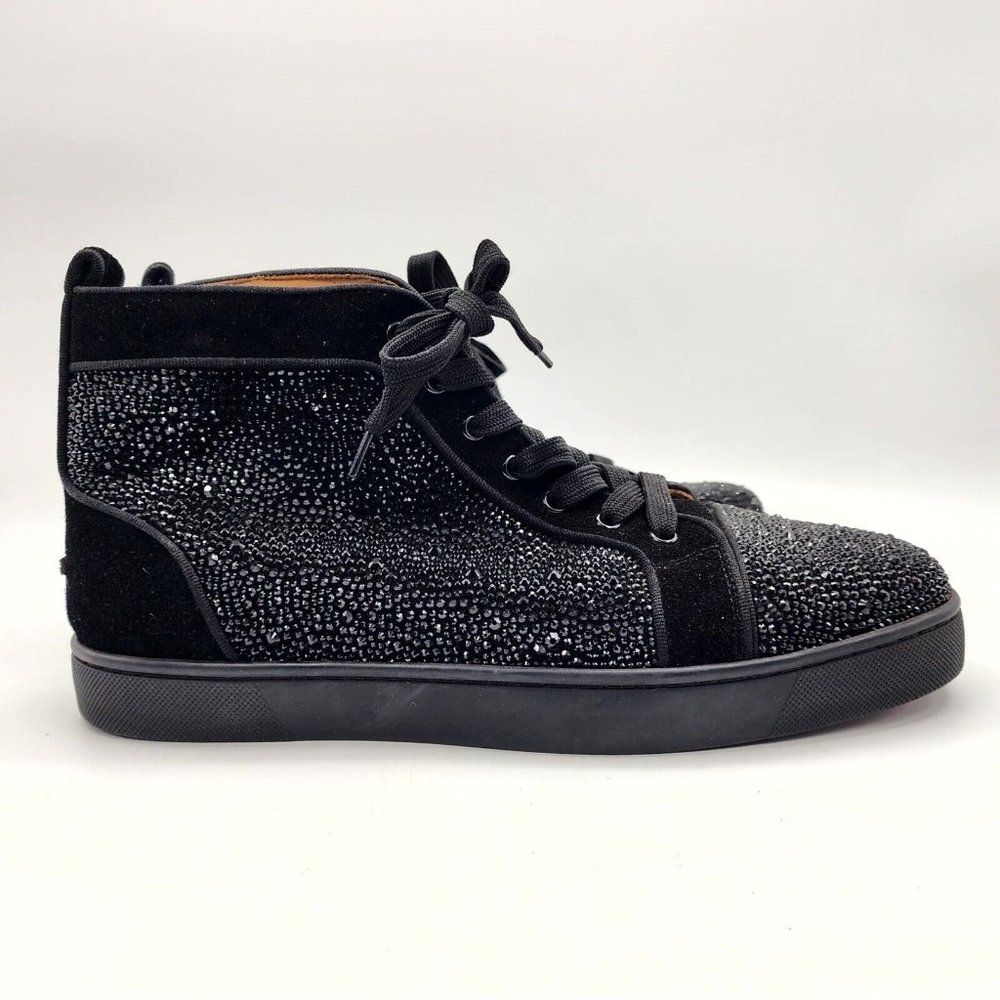 Christian Louboutin Louis Strass Swarovski High Top Sneakers Blk Men US 10/EU 43 - Picture 5 of 16